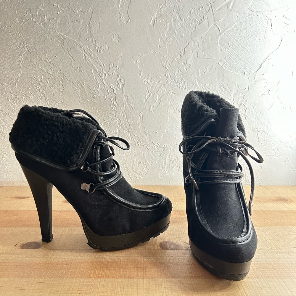 Black Women's High Heel Ankle Boots